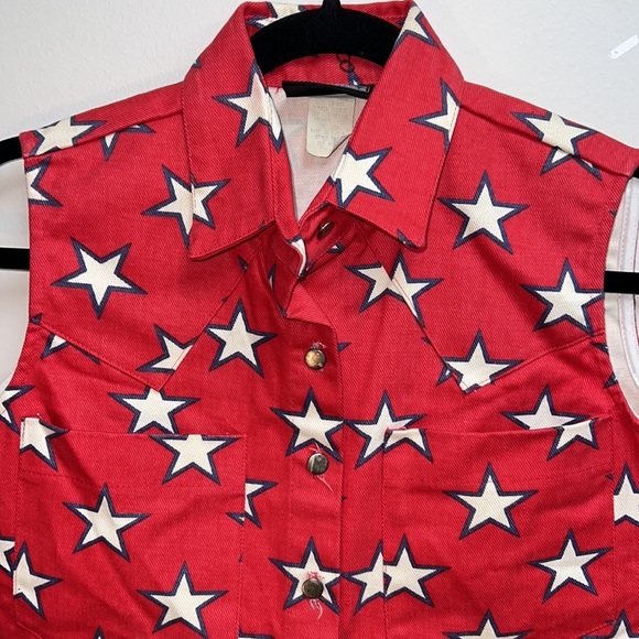 Vintage Rough Rider Circle T Western Denim Cowgirl American Star Sleeveless Top - Picture 6 of 6